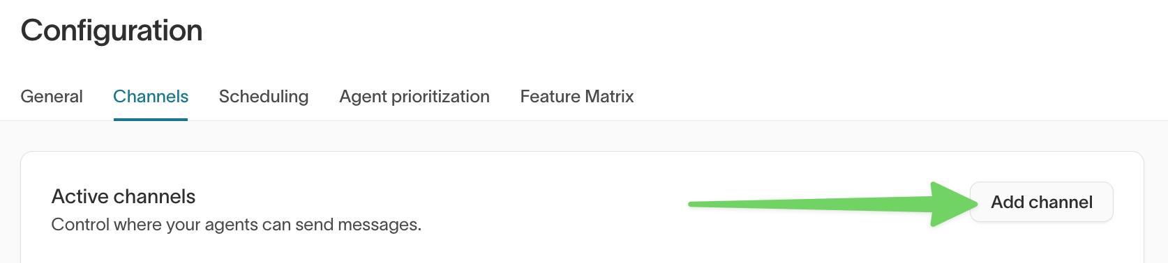 Add channel button