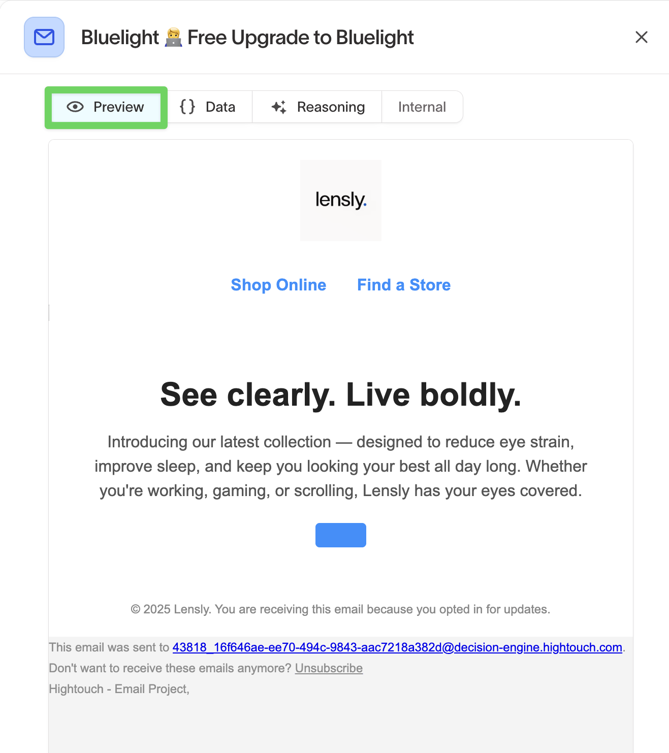 Preview tab