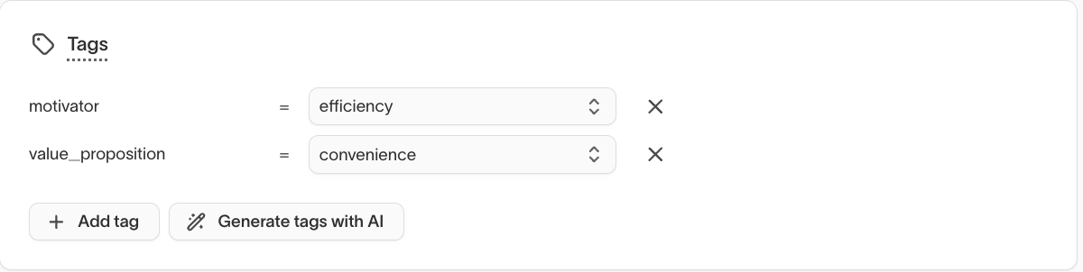 Message-level tags