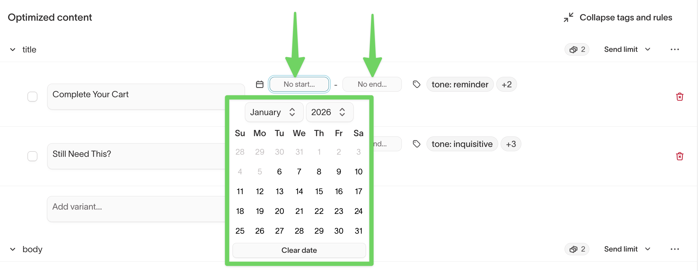 Date rules