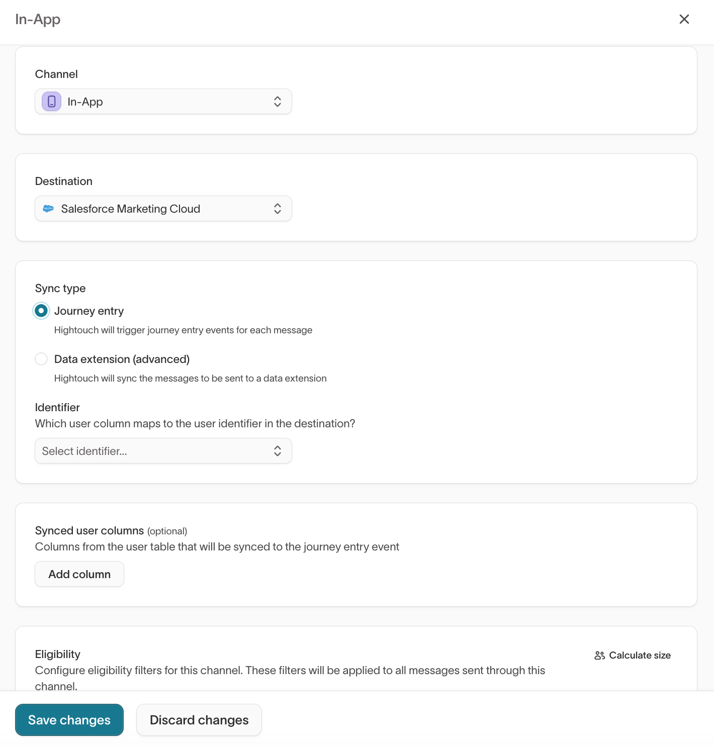 In-App channel - Journey entry
