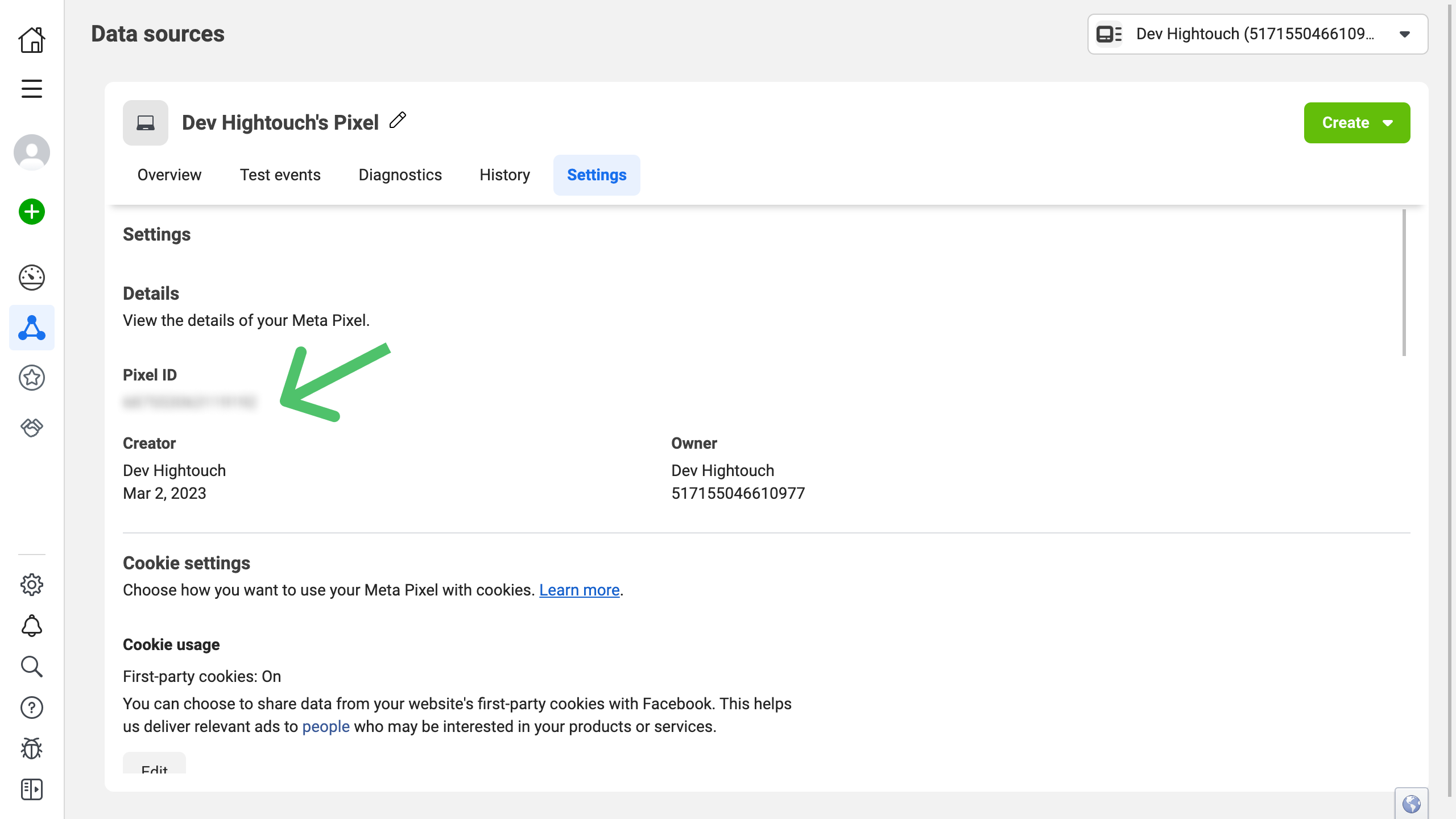 Pixel ID in Events Manager