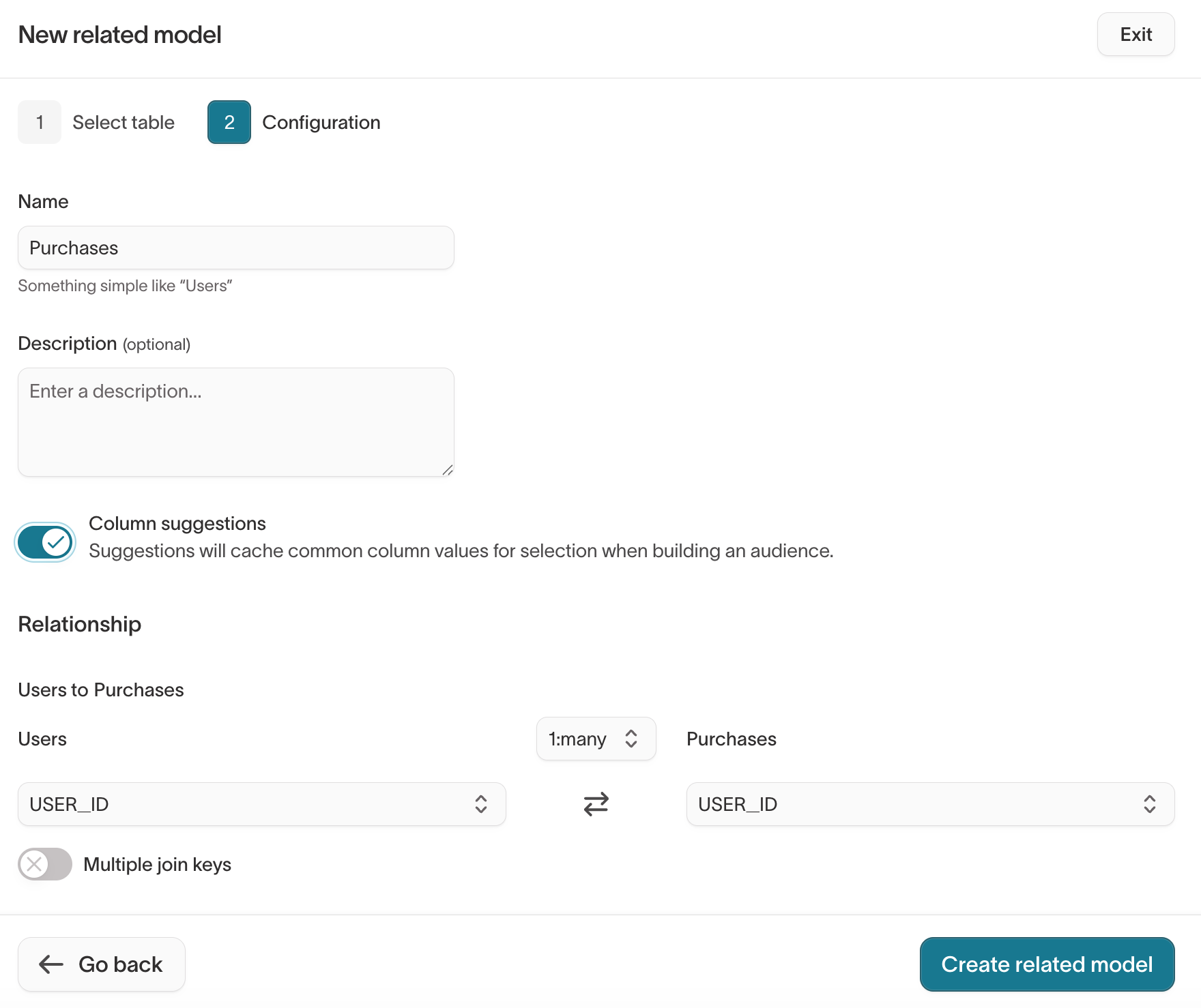 Configure related model
