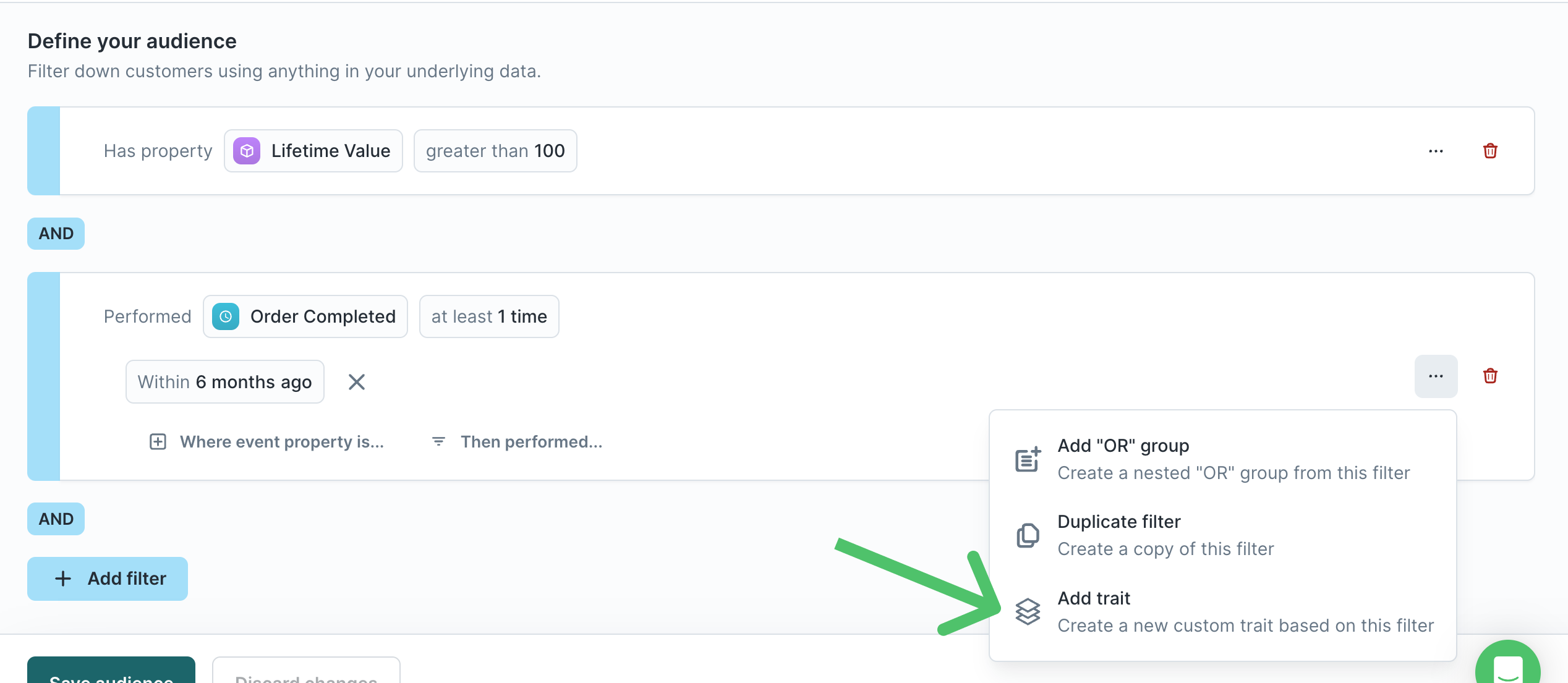 Adding an event trait enrichment in the Hightouch UI